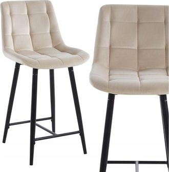 OEM Taburete De Terciopelo Beige, Acolchado, Moderno, Para Isla De Bar, Para El Hogar, Furnitex