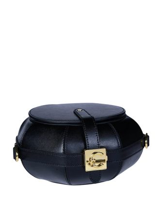 Coccinelle Oval-Shaped Leather Shoulder Bag With Gold Hardware
