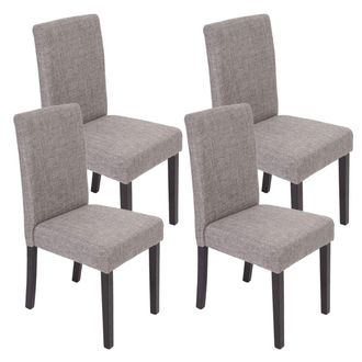 Hhg Hhg - Nunca Usado] Juego De 4 Sillas De Comedor Silla De Cocina Littau, Textil, Gris, Patas Oscuras