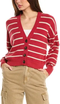 Brunello Cucinelli Red Striped Button Cardigan Sweater, Size XXL
