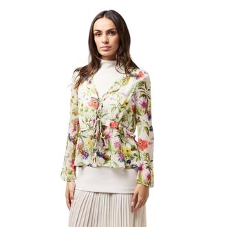 French Connection Dames/Dames Monica Blouse met Lange Mouwen (Wit/multikleurig)