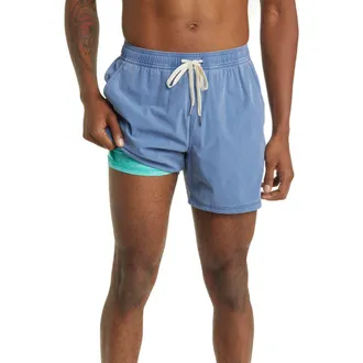 Fair Harbor The Bungalow Water Repellent Swim Trunks in Navy at Nordstrom, Size Small
