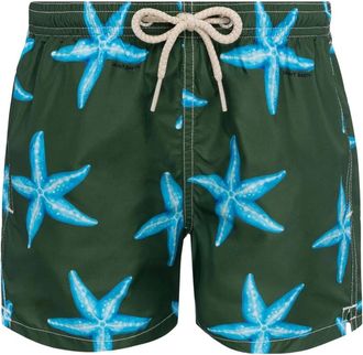MC2 Saint Barth Lichtgewicht Strandkostuum met Zeesterrenprint - Heren - Strandmode - Groen - 3XL - Polyester - Badmode