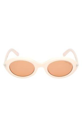 Tom Ford 51mm Oval Sunglasses in Ivory /Brown at Nordstrom Rack