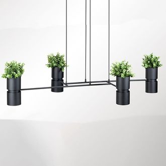 Thoro L&aacute;mpara de techo negro acero/aluminio alt. 150 cm