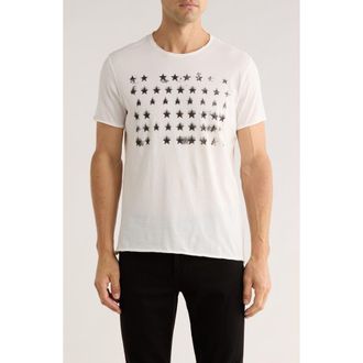 John Varvatos Stars Raw Edge Graphic T-Shirt in Salt at Nordstrom, Size Xx-Large
