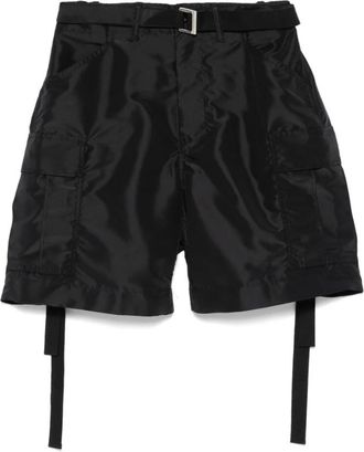 sacai Korte Broeken, Heren, Zwart, S, Zwarte Cargo Shorts met Zakken