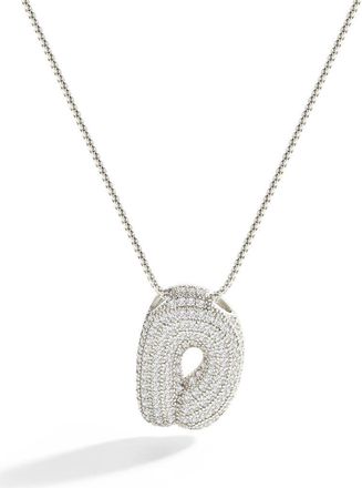 Mint & Lily Pave Bubble Initial Necklace in Silver /Letter D at Nordstrom