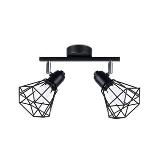 Wonderlamp Foco de techo doble negro con dise&ntilde;o geom&eacute;trico moderno