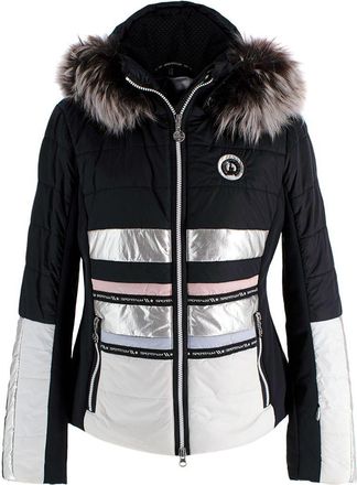 Sportalm Black Ski Jacket with Faux Fur Hood Size M