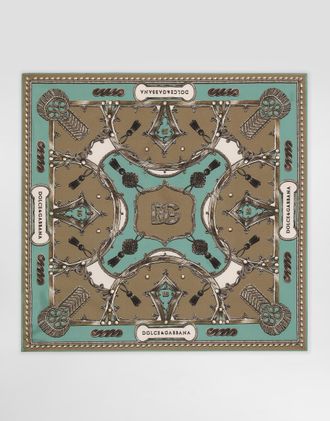 Dolce & Gabbana Cargo-print Silk Twill Scarf 70x70 - Man Multicolor Onesize