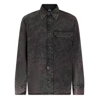 Diesel Denim Shirts, male, Gray, Size: XL Denim Shirt