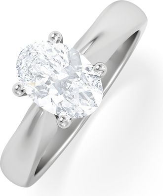 The Diamond Store Naomi Oval Cut Lab Diamond Engagement Ring 1.00ct H/SI in 9k White Gold