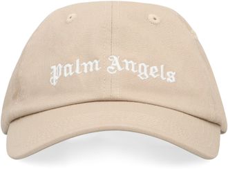 Palm Angels Mens Baseball Cap With Logo Sand Cotton Hat