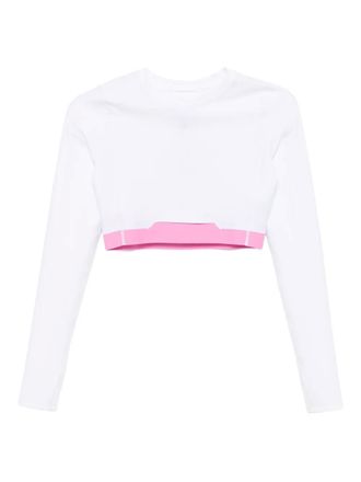 On Running T-shirt met logoprint - Wit