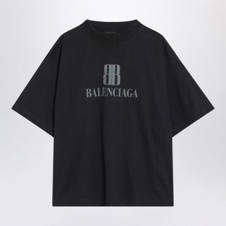 Balenciaga Faded Black Nano Bb Medium Fit T Shirt