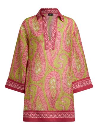 Etro paisley mini dress - Pink