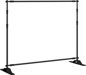vidaXL Soporte De Tel&oacute;n De Fondo Acero Negro 254x243 Cm Vidaxl