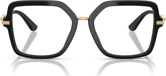 Dolce & Gabbana 55mm Square Optical Glasses in Black at Nordstrom