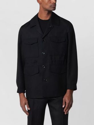 Lardini silk blend single breasted coat