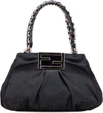 Fendi Pre-owned Handbags, female, Black, Size: ONE SIZE Pre-owned Chain Handle Bag