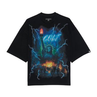 Cult of Individuality Cults Oversized Short Sleeve Crew Neck Tee Big Apple in Black