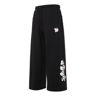 Puma (WMNS) PUMA Logo Printing Knitting Casual Pants Black 532046-01