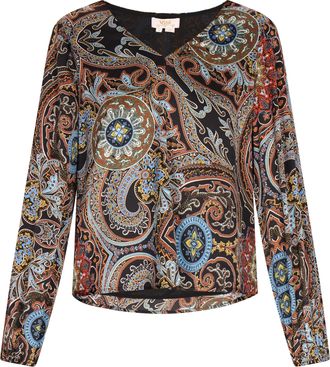 Usha Blouse Dames Zwart Veelkleurig