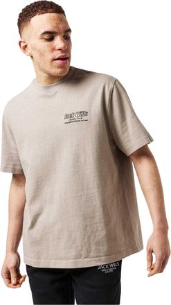 Jack Wills Heren Outline Regular T-Shirt (Maansteen)