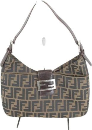 Fendi Pre-owned Zucca Schoudertas - Dames - Vintage Schoudertas - Bruin - ONE Size - Vintage