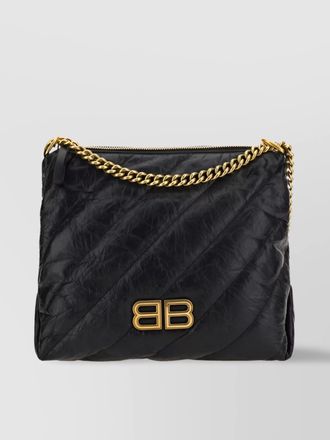 Balenciaga crush leather shoulder bag