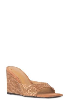 Black Suede Studio Paloma Crystal Wedge Sandal in Toffee Suede at Nordstrom, Size 8.5Us