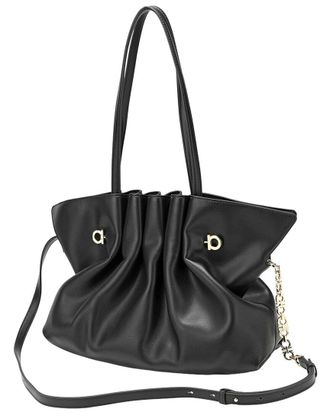 Tiffany & Fred Soft Pleated Leather Shoulder Tote