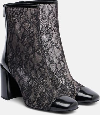 Jimmy Choo London Kisu 85 leather-trimmed lace ankle boots