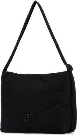 Balenciaga Mens Monaco Shoulder Bag Black Fabric