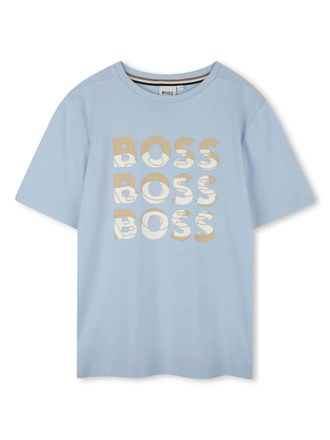 BOSS Kidswear logo-print cotton T-shirt - kids - Cotton - 14 - Blue