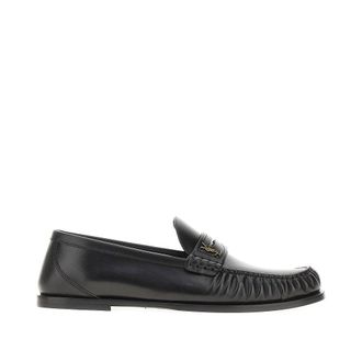 Saint Laurent Leather loafers with Cassandre logo Man 40
