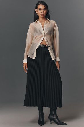 English Factory Pleated Midi Skirt