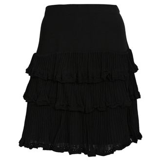 Sandro Sandro Ruffle Tiered Mini Skirt in Black Viscose
