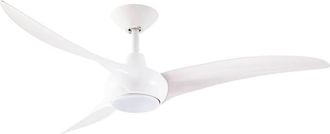 Lindby Ventilador de techo con l&aacute;mpara de pl&aacute;stico blanco