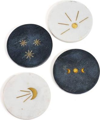 Matr Boomie Indukala Moon Phase Marble Coasters - Set of 4 in Multicolor at Nordstrom