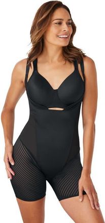 SECRET SOLUTIONS Shadow Stripe Shaper Wear-Your-Own-Bra Body Shaper in Black at Nordstrom, Size 28