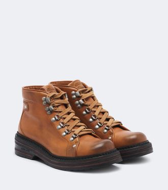 Miu Miu Leather lace-up boots