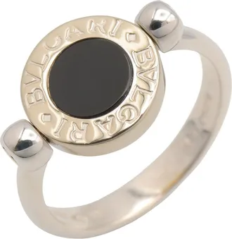 Bulgari Bvlgari Bvlgari Gold Silver Black Yellow Gold (18K) White Gold (18K) Band Ring (Pre-Owned)