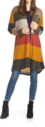 Papillon Stripe Long Sleeve Cardigan In Multi