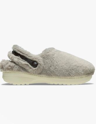 Crocs Womens Crocs CLASSIC UNFURGETTABLE Womens Clogs Mushroom - Grey - Size: MEN s uk 10