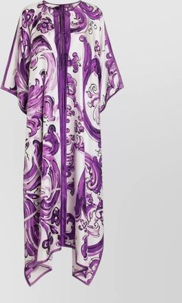Dolce & Gabbana majolica print kimono sleeve floor length dress