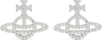 Vivienne Westwood Earrings, female, Gray, Size: ONE SIZE Rhinestone Embellished Orb Earrings