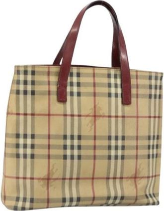 Burberry Pre-owned Tote Bags, female, Beige, Size: ONE SIZE Pre-owned Plastic Tote Bag
