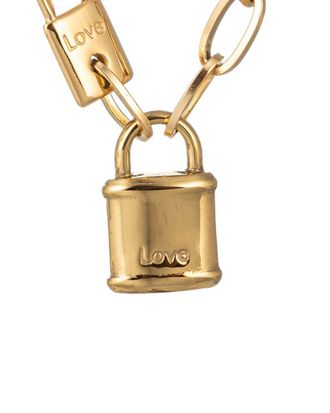 Eyecandy LA Luxe Collection 18K Plated CZ Lock Necklace